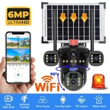 Camara De Seguridad Solar Inalambricas Para Exterior Con Vision Nocturna y Audio