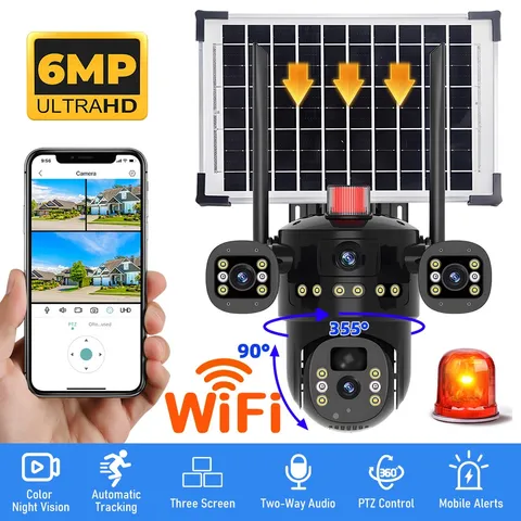 Camara De Seguridad Solar Inalambricas Para Exterior Con Vision Nocturna y Audio