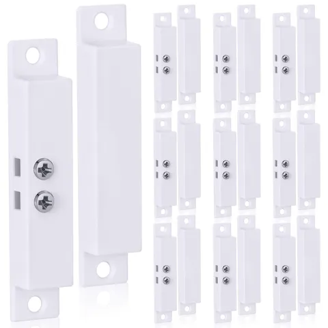 10 Sets NC Wired Door Sensor Alarm Magnetic Contact Switch White Surface Mount