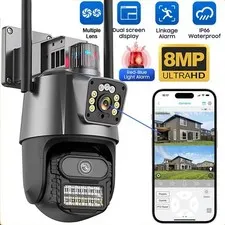 8MP 4K Wireless IP Camera WIFI Outdoor CCTV PTZ Smart Home Security IR Cam IP6 ∂