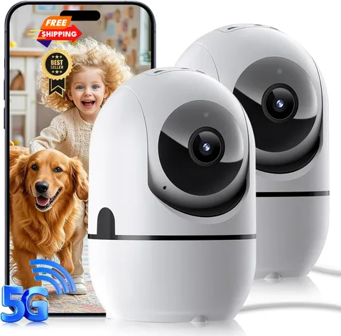 5G Indoor Camera for Home Security, 2K Pet & 2.4G 2-PACK, two pack