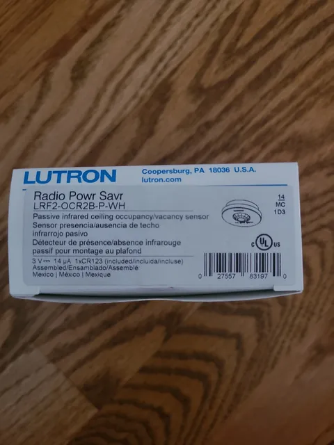 Lutron LRF2-OCR2B-P-WH Radio Power Saver Wireless Occupancy Sensor NEW