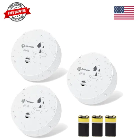 3 Pack Water Leak Detectors,100dB Sensor Alarms for Home | Flood Leak Detecto...