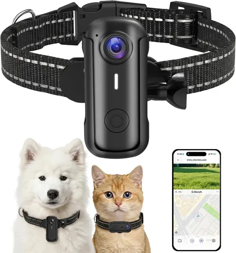 Cat Camera Collar with Phone APP & 1080P HD Video Record,XS-Size Pet POV Cam for