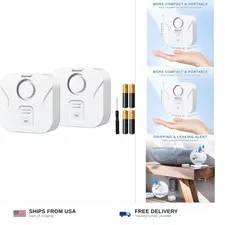 Geevon 2 Pack Water Leak Detectors for Home, 100dB Water Sensor Alarm Flood L...