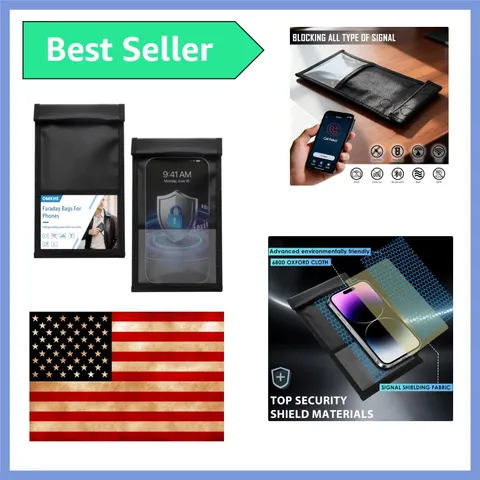 2 Pack Military Grade Faraday Bags for Smartphones