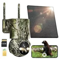 Wildlife Hunting Trail Camera Full HD 8MP 4G Solar-Powered Camera Waterproof