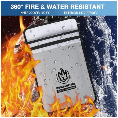 Fireproof Money Bag for Documents, Valuables - Gift Option
