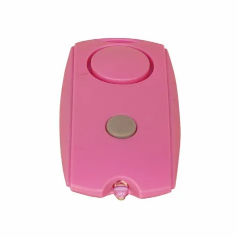 Pink Mini Personal Safety Alarm with Keychain, LED flashlight, and Belt Clip