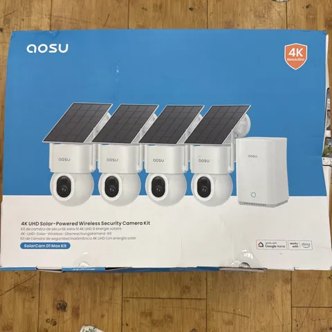 aosu D1 Max, 4-Cam Kit, 4K Solar Security Cameras System Wireless Outdoor