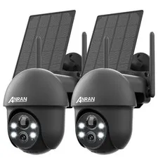 ANRAN 3MP Wireless Solar Battery Security Camera Home WiFi CCTV Outdoor 360° PTZ