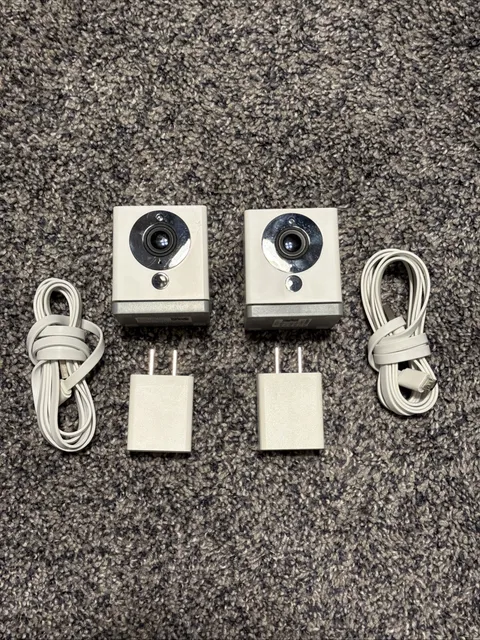 2 Wyze Cam v2 WHITE Lot 2 1080p HD Smart Home Camera Night Vision