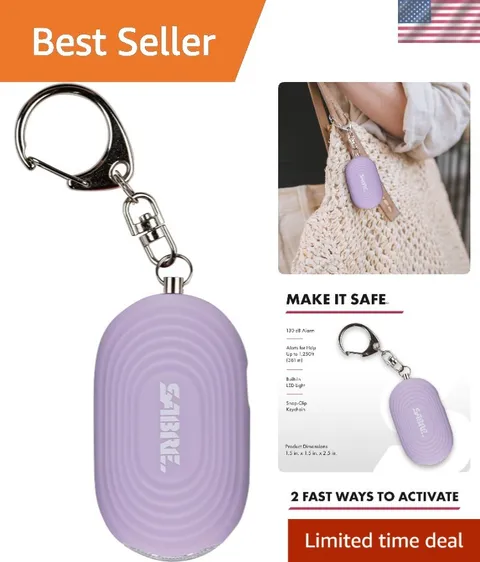 2-in-1 Personal Alarm with LED Light, 130dB Personal Safety Siren, Snap Hook ...