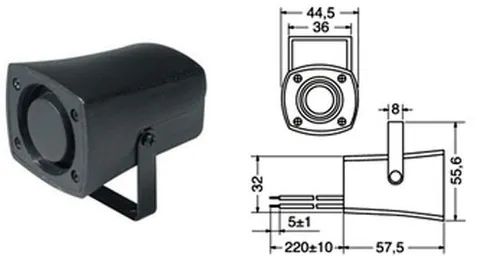CS 1274 PIEZO SIREN FOR ANTI-THEFT 12V CC 100 DB 