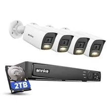 H1200 12MP Security Camera System, H.265+ 8CH NVR, 4X 12 8CH+4 White Cams-2TB