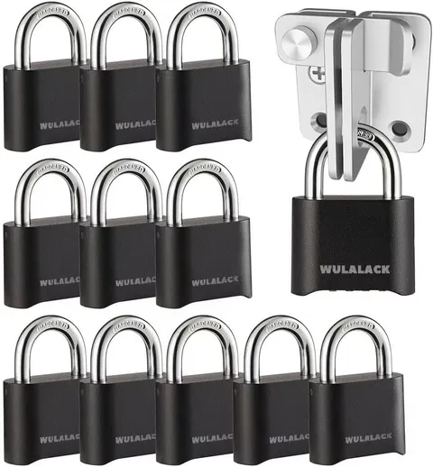 Combination Lock Outdoor, 4 Digit Weatherproof Padlock Combination for Outdoor S