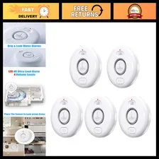 5 Pack Water Leak Alarm Sensors - 120dB Loud Alert, IP66 Waterproof, Easy Instal