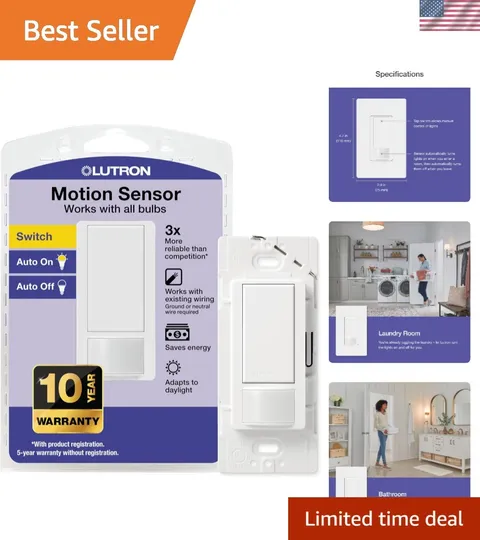 Smart Occupancy Sensor Light Switch by Maestro - Ideal for Bathrooms & Garages
