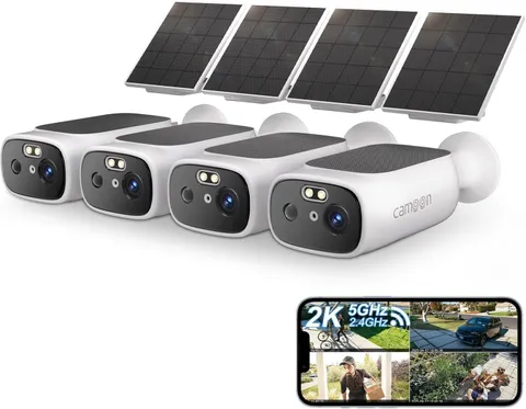 4Pack Home Security Solar Camera ,Double Solar Panels,2K Full Color Night Vision