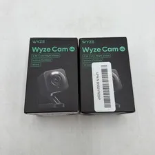 Lot Of 2 Wyze Cam V4 2.5K Color Night Vision Indoor/Outdoor Black Google Alexa