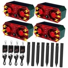 Pcs Solar Outdoor Motion Sensor Alarm with Stake Animal Deterrent Dog 4