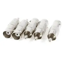 5 Pieces RCA Male to BNC Female M/F Connector Coupler Coax Cable Adapter