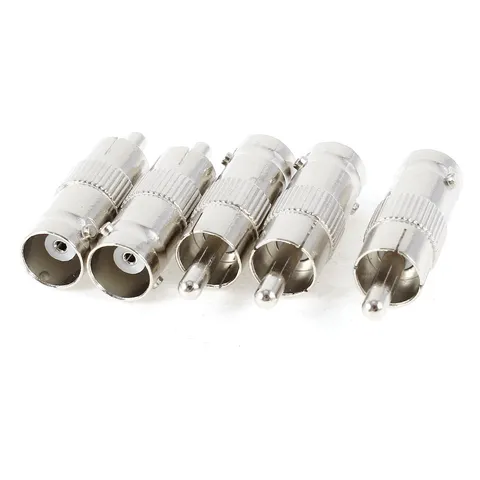 5 Pieces RCA Male to BNC Female M/F Connector Coupler Coax Cable Adapter