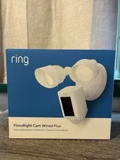 Ring Floodlight Cam Wired Plus New In Box Sealed White Outdoor Security Camera