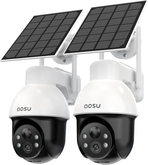 3K/5MP Solar Security Cameras System Wireless Outdoor, Battery Powered Wifi Came