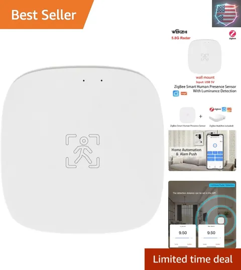 Presence Sensor, Smart Motion Sensor Zigbee 5.8 GHz Radar MmWave Presence Sen...