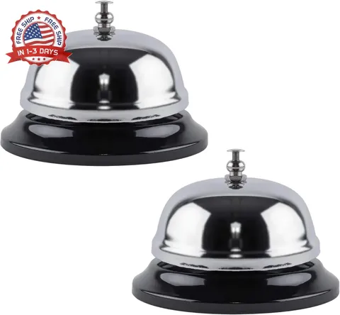Super Z Outlet Call Bell 2-Pack - Classic Service Bell for Desk, Counter, or Rec