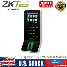 ZKTeco F22 Time Clock Fingerprint Biometric Time Attendance Machine for Employee