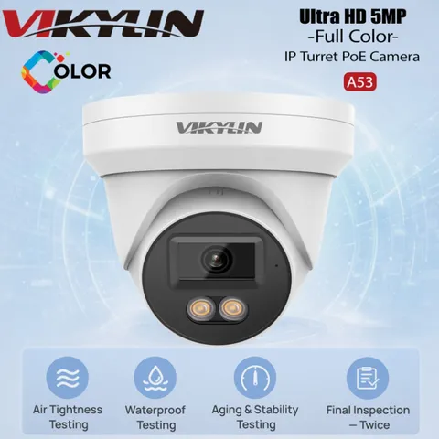 Vikylin 5MP PoE IP Full Color Night Vision Camera Outdoor/Indoor Metal Housing