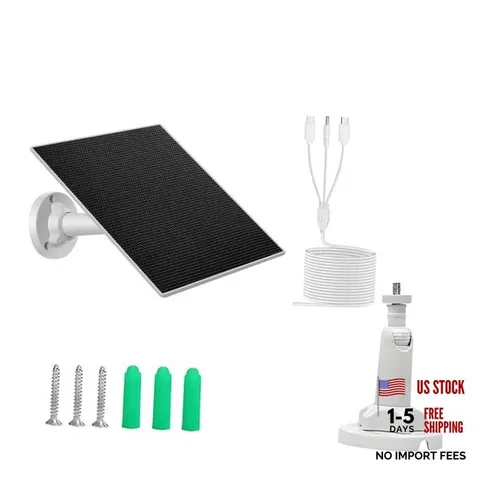 5W Solar Panel with Built-in 8000mAh Batteries for Security Camera, 5.2V Micro