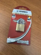 Brinks Solid Brass Body Key Lock  1300 lb Cut & Weather  Resistant 161-30001