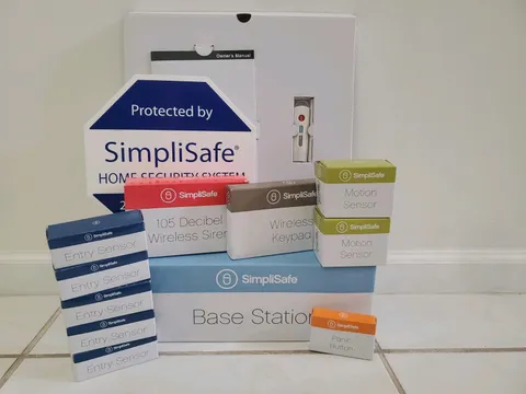 SimpliSafe Home Security System Bundle. Base, Keypad, Siren, Sensors, Panic, Key