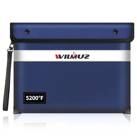 5200°F Heat Insulated Fireproof Document Bag with Zipper,13.9”x10.6” Water Fi...
