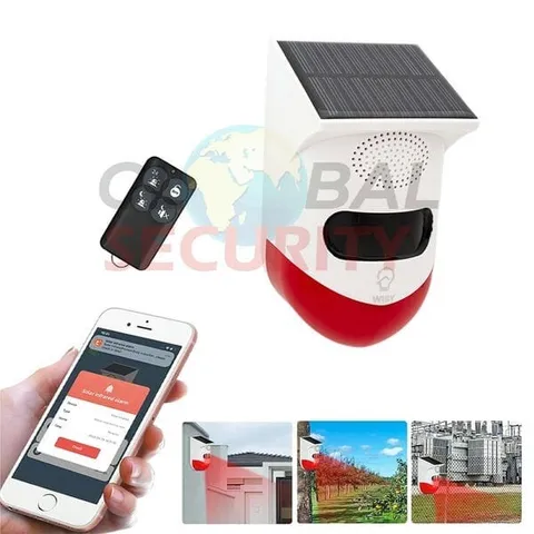 Outdoor Alarm with Solar Panel Pir