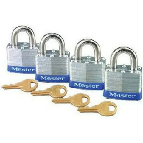 Master Lock 3008D Keyed-Alike Padlock, 3/4-inch Shackle, 1-9/16-inch Wide, 4-...
