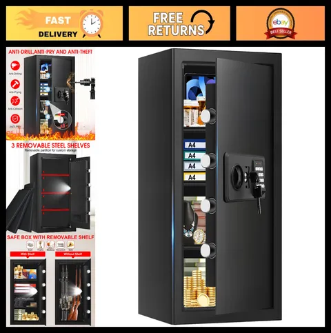 Large Fireproof Waterproof Safe Box - 6.0 Cubic Feet, Digital Keypad & Key Lock,