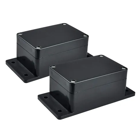 Pinfox 2 Pack IP65 Electronic Project Box Plastic 3.95" x 2.7" x 2", Black 