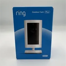 Ring Outdoor Camera Plus Battery 2K HD Smart Security Camera White