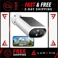 AlkiVision Solar Security Camera 2K Wireless Outdoor IP67 Night Vision