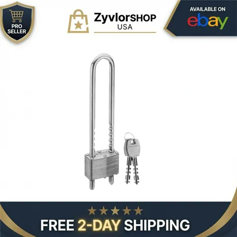 Master Lock 517D Laminated Padlock with Keys, Long Shackle, Silver
