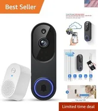 Elegant 1080P Home Security Doorbell Camera with AI Detection & Cloud Storage