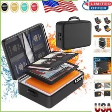 5200°F Fireproof & Water-Resistant Document Organizer with Combination Lock