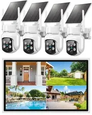 No Wiring Easy Install Solar Security Cameras Wireless Outdoor: 2K Full Color...