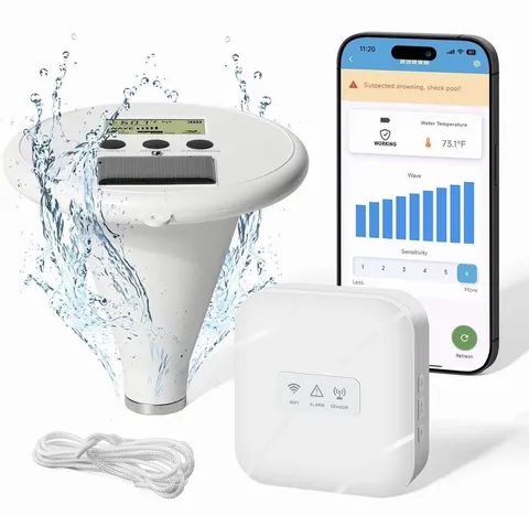 Wi-Fi Pool Alarm Solar Wave Pool Alarm & Optimal Sensitivity App Control HGPA-03