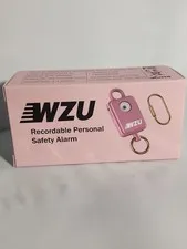 WZU 130 dB Recordable Personal Safety Alarm w/ Flashlight & Keyring Pink