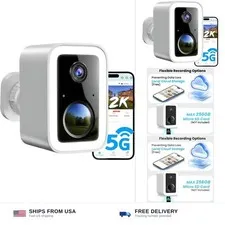 2K Security Cameras Wireless Outdoor, Integrated Spotlight & Siren, AI Motion...
